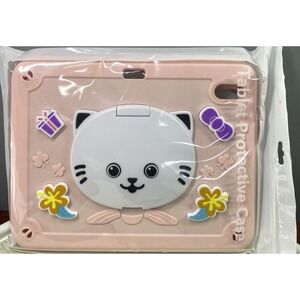 Kids Rose Pink Cat Tablet Protective Case‎ Shockproof Cover For iPad Air 11 inch